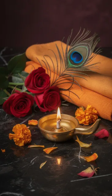 श्याम बाबा को चढ़ाई जाने वाली भेंट: गुलाब, मोरपंख और दीपक